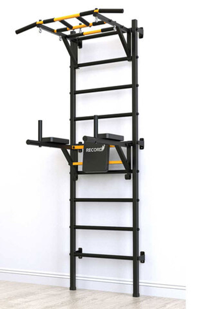 Шведская стенка Record X, с опорой, турник Рукоход, черный (X2)