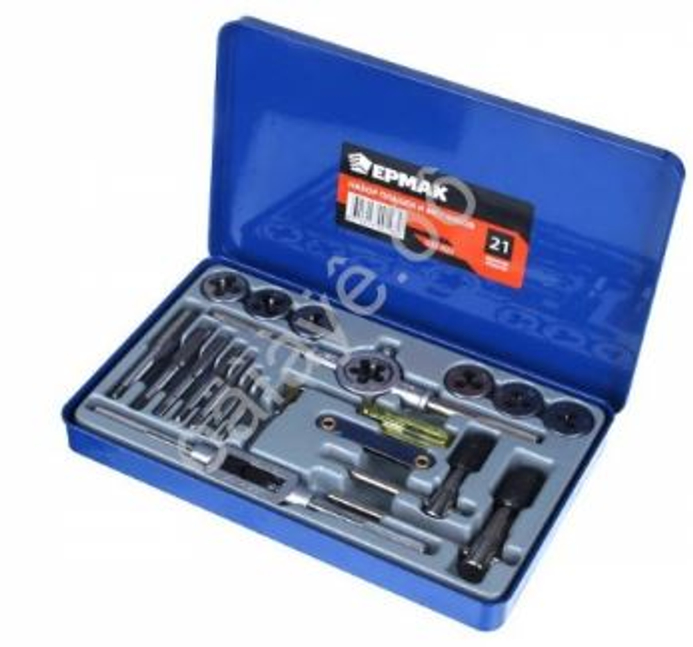 Набор метчиков и плашек 21пр. ЕРМАК (кейс) 637025