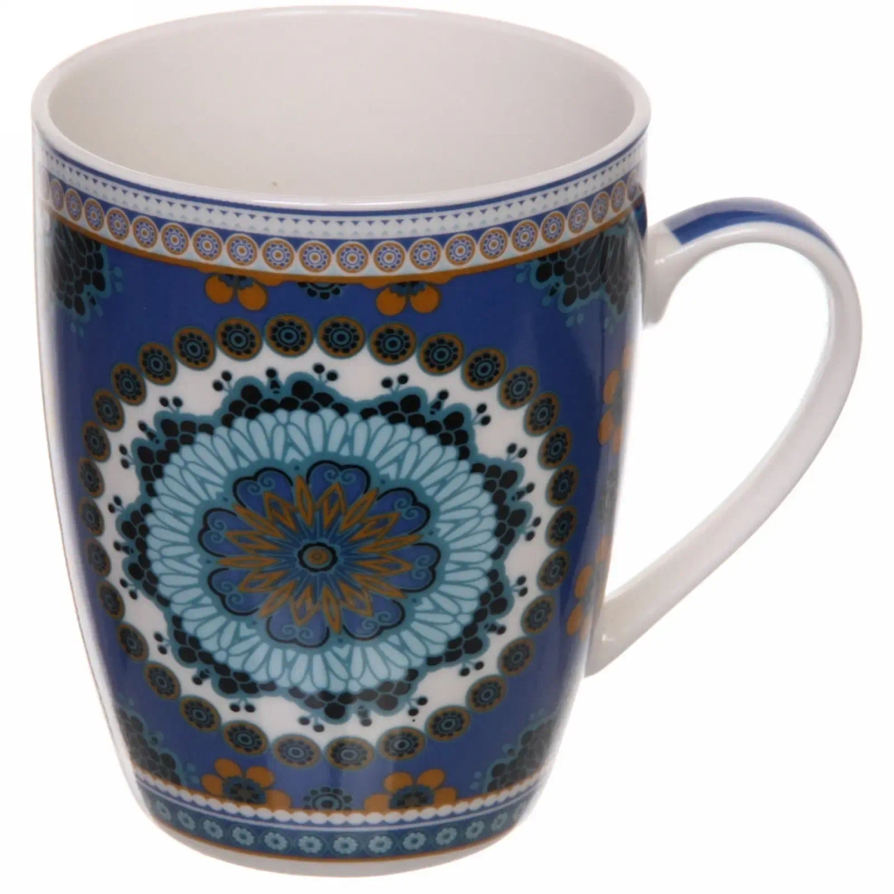 Кружка керамическая 350мл «Восточный цветок» микс