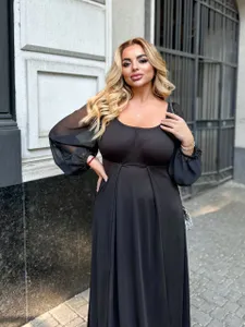 Платье с разрезом УК-1118-1 Фабрика Моды