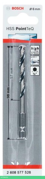 Набор сверл Bosch HSS PointTeQ HEX 3,5 мм по металлу 10 шт (2.608.577.542)
