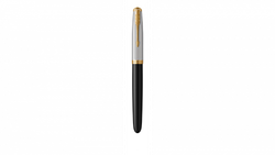 Перьевая ручка Parker 51 Premium Black GT, перо: M/F, чернила: Black,Blue, в подарочной упаковке.