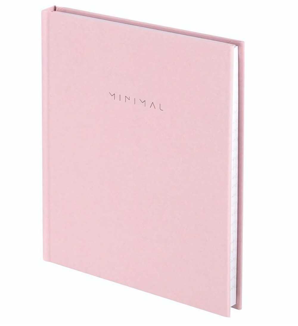 Блокнот А6 80л., клетка, розовый, твердый переплет "Minimal" (BRAUBERG)