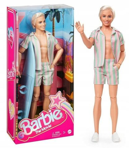 Кукла Mattel Barbie THE MOVIE DOLL - Кинокукла Кен с доской для серфинга - Барби HPJ97