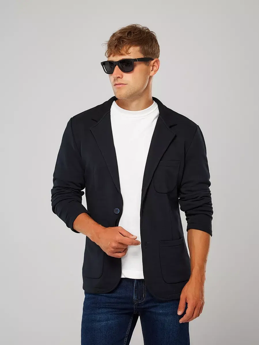 Пиджак-блейзер без подкладки со шлицей