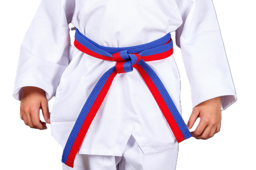 Пояс для тхэквондо ProfSport без вышивки сине-красный