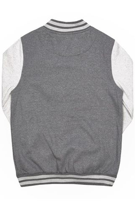 Куртка бомбер серый со светло-серыми рукавами