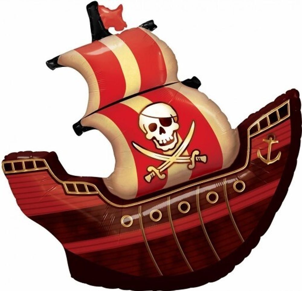 Шар (40&#39;&#39;/102 см) Фигура, Пиратский корабль, 1 шт.