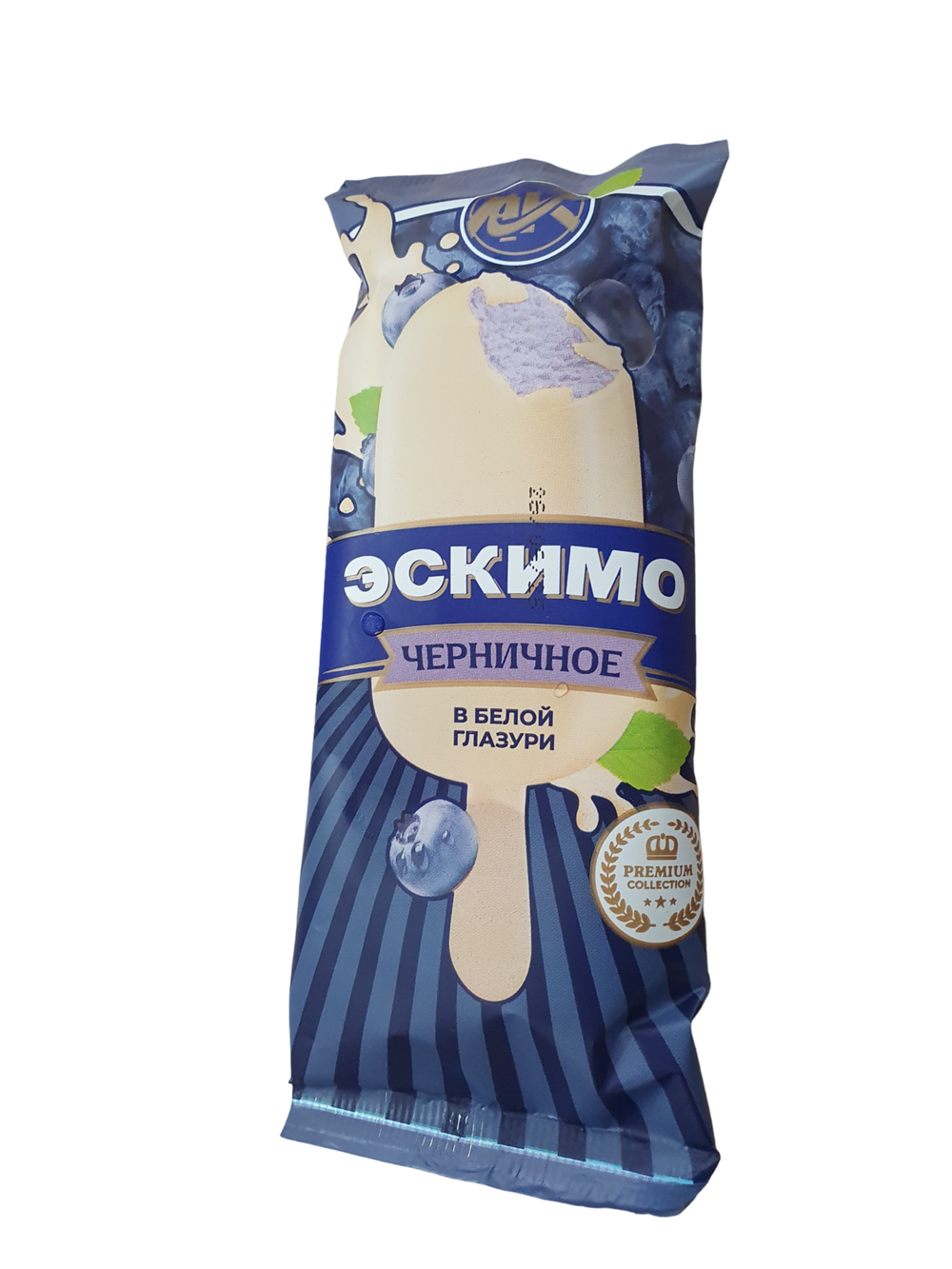 Эскимо черничное в белой глазури
