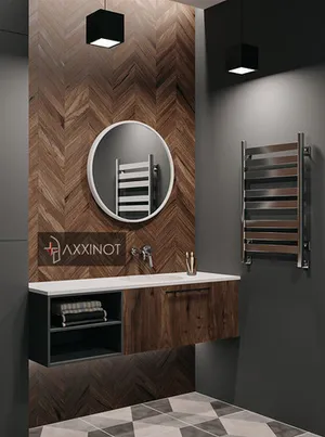 Axxinot V 50 - водяной дизайн полотенцесушитель с квадратным и прямоугольным профилем из нержавеющей стали