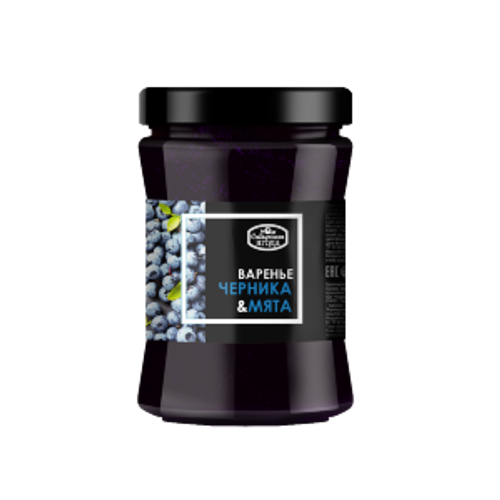 Варенье Черничное с Мятой "Домашнее" / 300 г / стеклобанка / Сибирская ягода