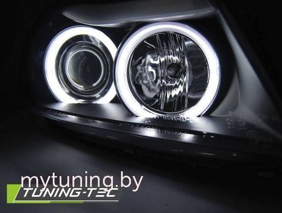Передние фары Angel Eyes для BMW 3 E90 / E91 (05-08) CCFL Black