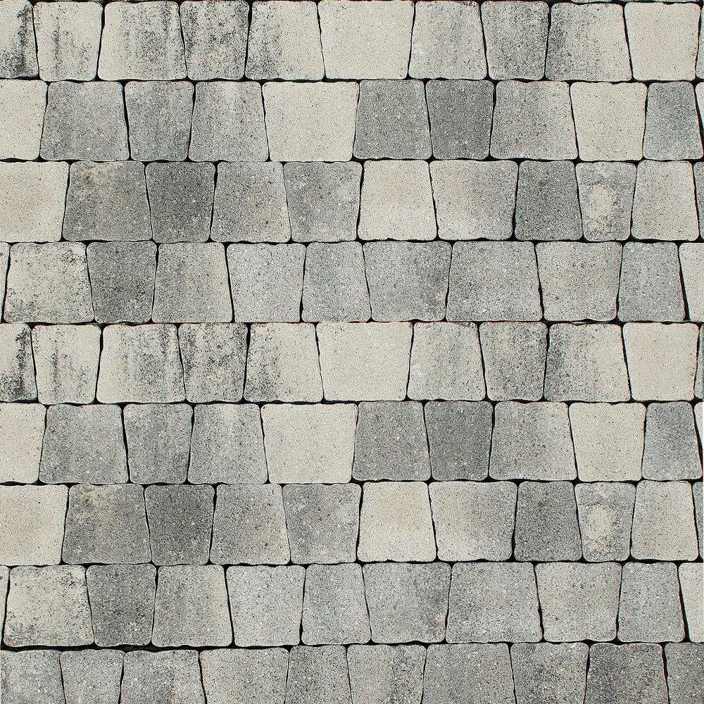 Тротуарная плитка АНТИК Б.3.А.6, комплект из 5 видов плит Листопад гладкий Антрацит