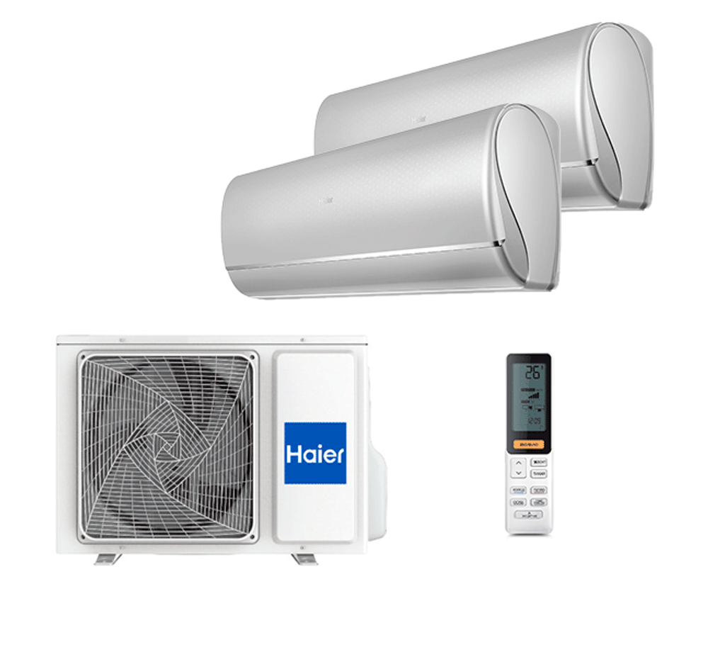 Мульти сплит-система Haier на 2 комнаты (30+30 кв.м.) JADE new Silver
