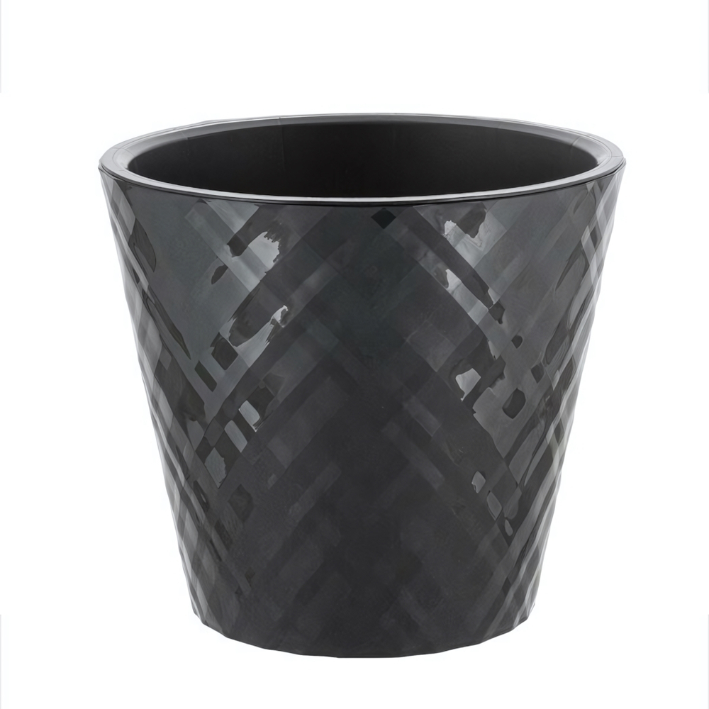 Горшок для цветов InGreen Manhattan D160мм, 1,6 л c дренажной вставкой, оникс