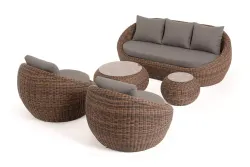 "Барселона" лаунж-зона из искусственного ротанга, цвет коричневый