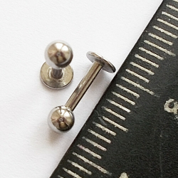 Лабрет (микроштанга) для пирсинга губы 6 мм из медицинской стали с шариком 3 мм. 1 шт
