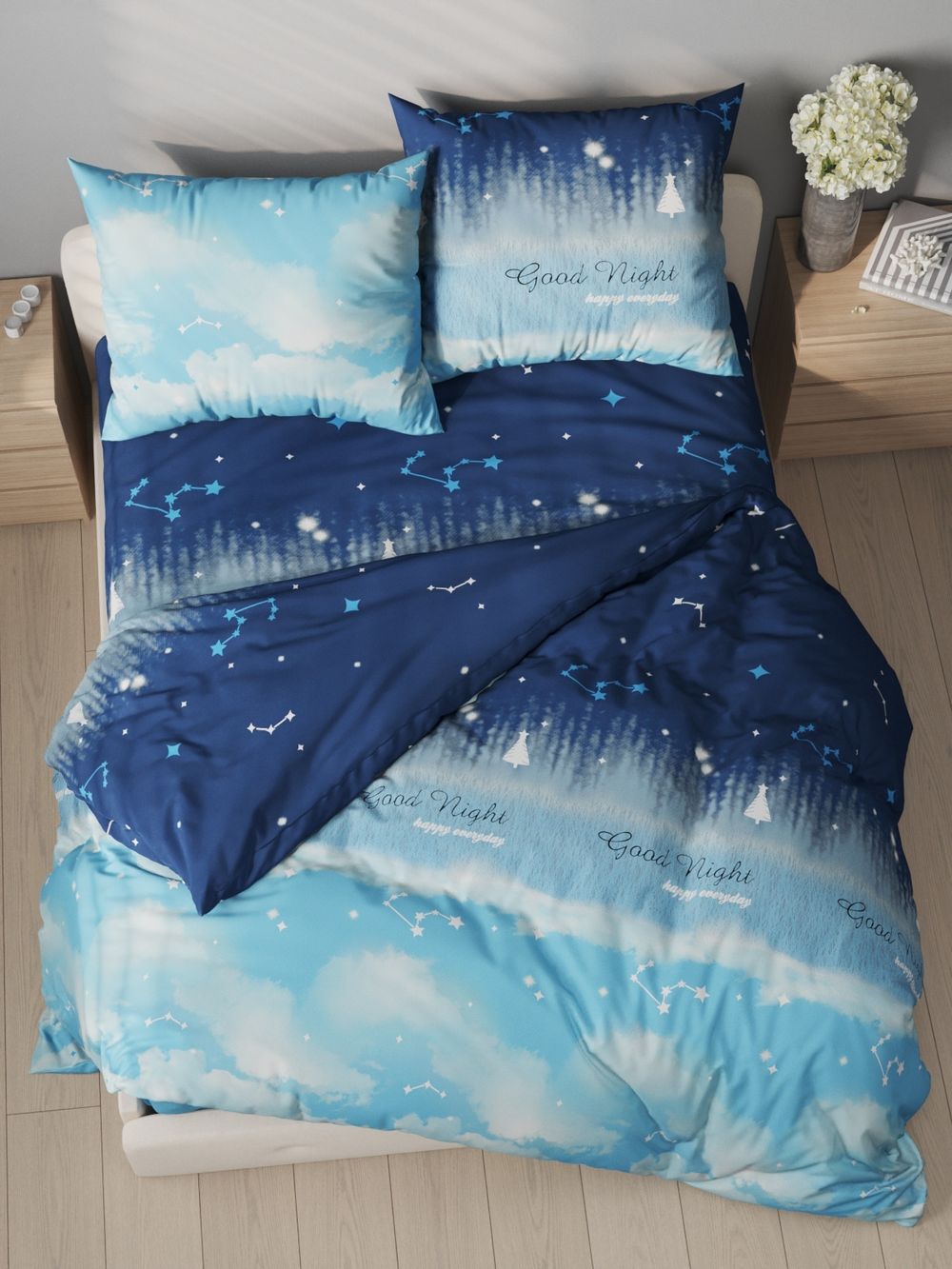 Простынь Полисатин Мечта "Безмятежность" 150x215 см