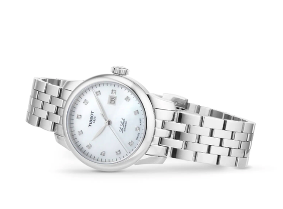 Tissot T006.207.11.116.00 механические женские часы с бриллиантами лежа