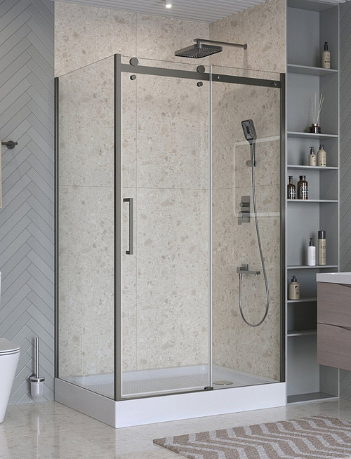Душевой уголок BelBagno Marino 2-AH-1 110x100 стекло прозрачное/профиль оружейная сталь