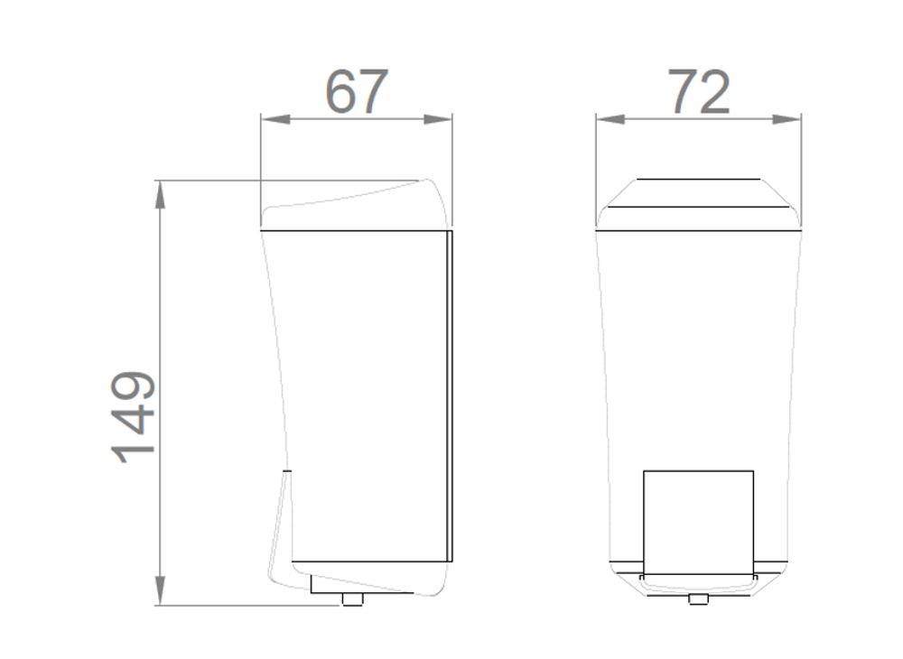 Диспенсер для мыла с кнопкой 170 мл. ABS BLACK 03010.N прозрачный