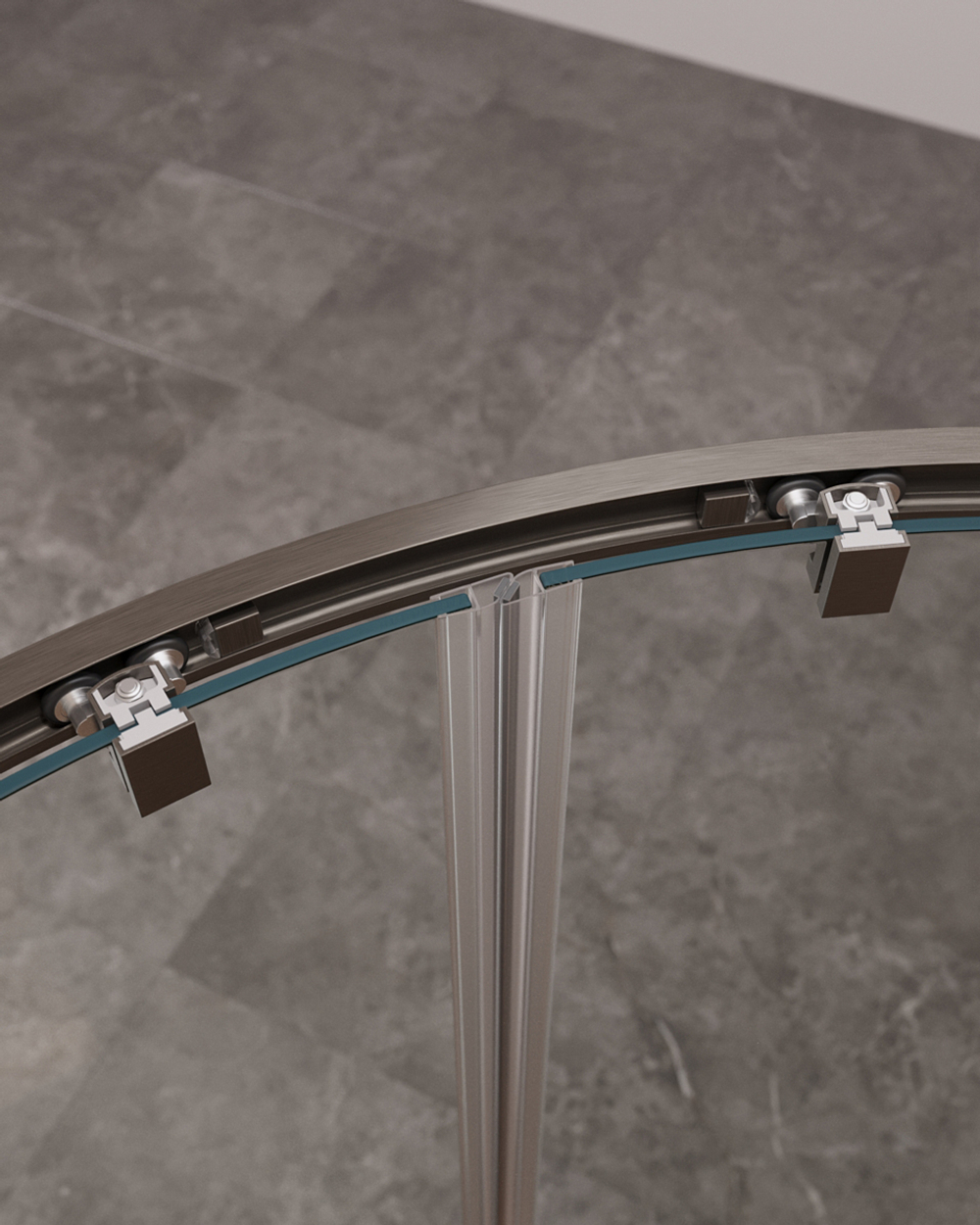 Душевой уголок Cezares MOLVENO-R-22-90+30-C-GM-IV, 120х120х195, профиль оружейная сталь, прозрачное стекло