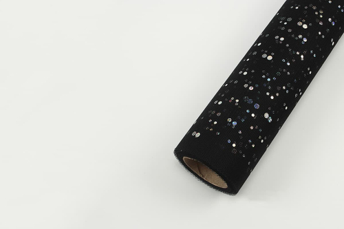 Сетка кружево "Конфетти" Черная