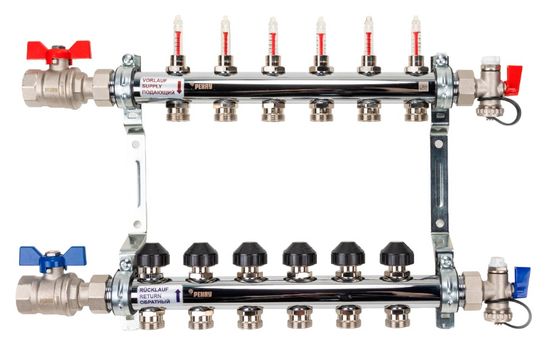 Коллектор Рехау HKV-D 6 контуров для тёплого пола с расходомерами (12080613002)