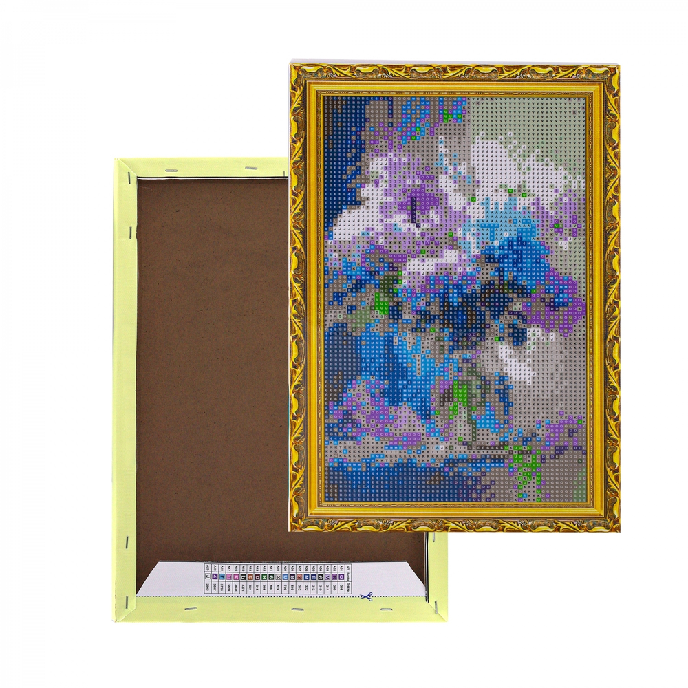 Алмазная мозаика Alingar, на подрамнике, с полным заполнением, (глянц), 20х30 см, 20 цветов, "Нежные цветы в вазе"