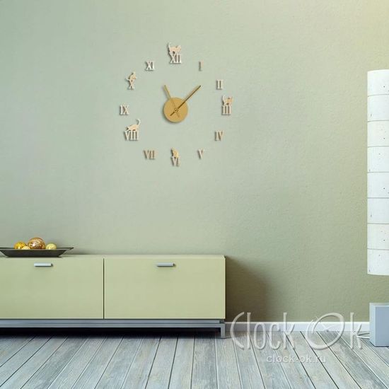 Настенные 3D часы Charm Cat