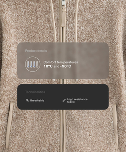 Oysho Куртка из искусственной овчины с капюшоном, серо-коричневый меланж