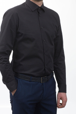 Сорочка мужская VESTER длинный рукав, цвет черный 515142 08
