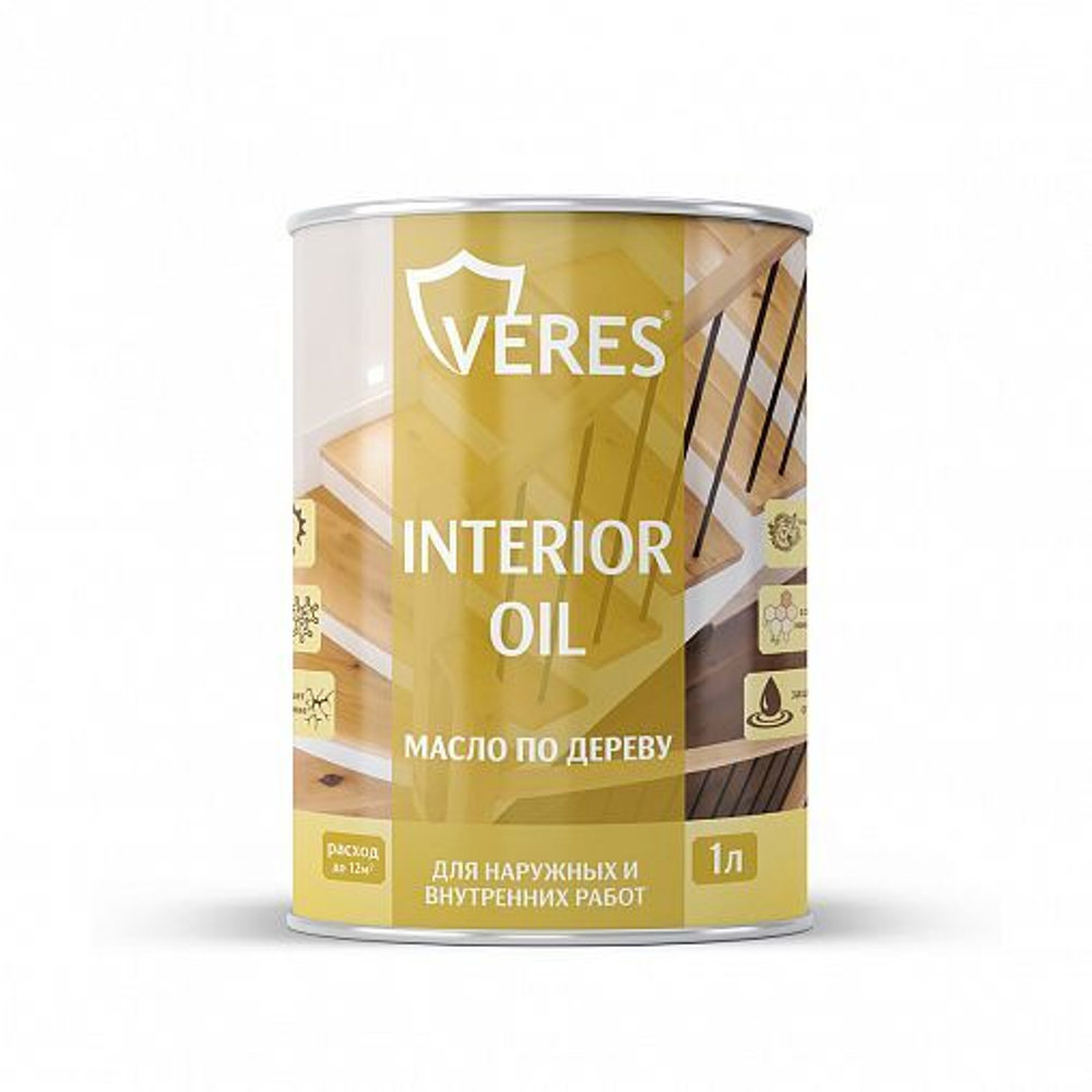 VERES Масло по дереву ,INTERIOR OIL  палисандр 1л, для внутр. и наружн. работ