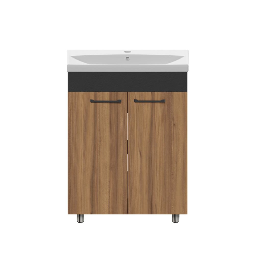 Тумба Neo Breeze 60, напольная, 2 двери, дерево-графит