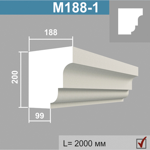 М188-1 молдинг (188х200х2000мм)