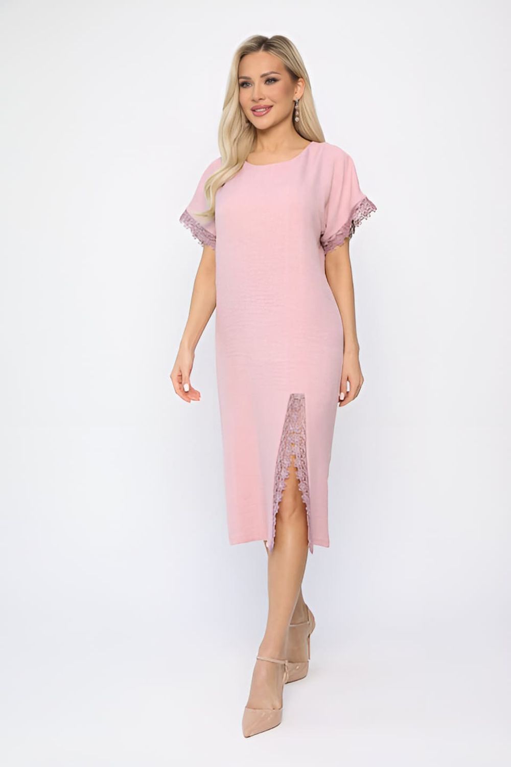 Платье Цветные кружева (пыльная роза) П13658-18М LT Collection