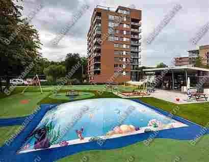 Надувная подушка для установки в грунт «Подводное царство», 8×7×2 м