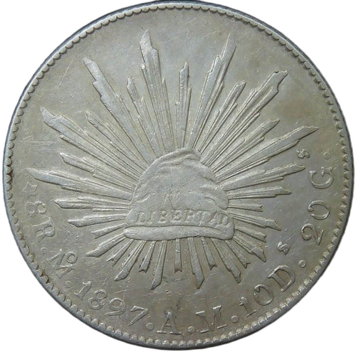 Мексика 8 реалов 1897 (XF)
