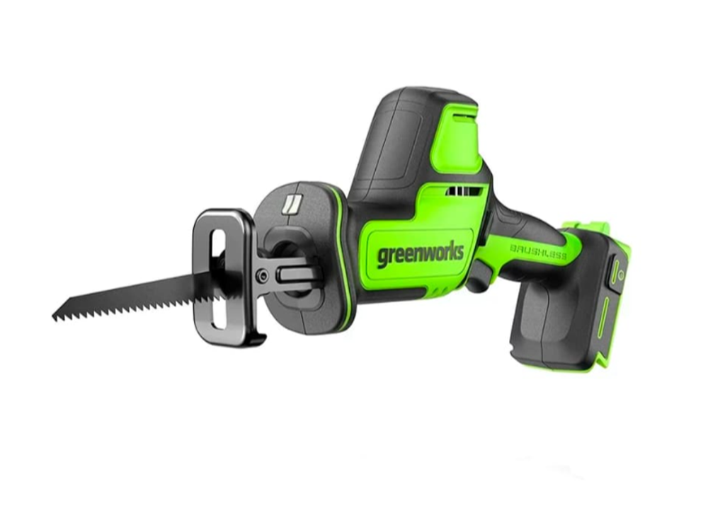 Пила сабельная компактная аккумуляторная Greenworks GPT-CRS-25 Арт.1200507, 24V, бесщеточная, без АКБ и ЗУ.