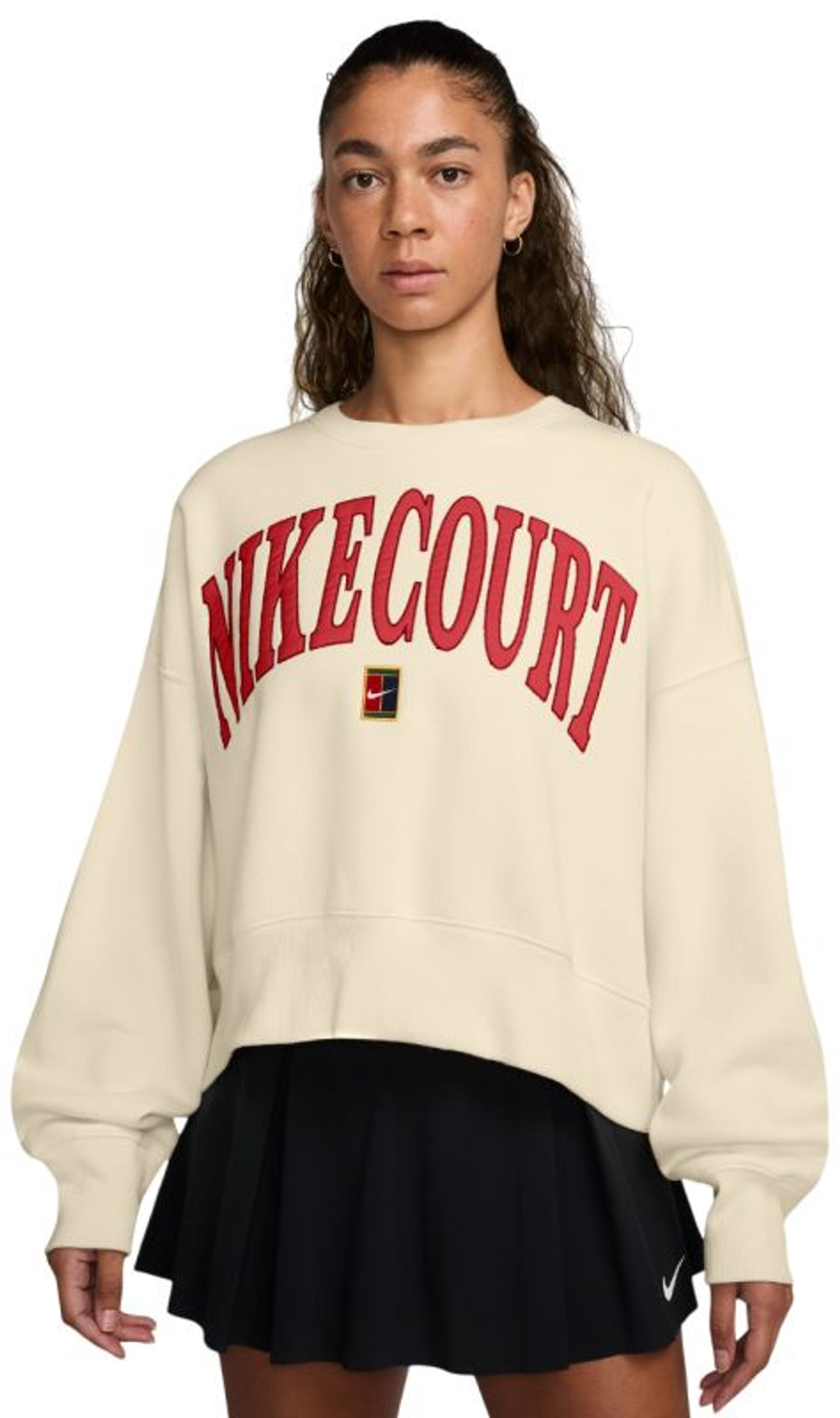 Женская теннисная куртка Nike Court Phoenix Fleece Oversized Crew-Neck