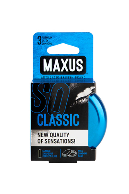 Презервативы MAXUS Классические в железном кейсе, 3 шт