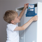 Набор для детского сада: кармашек, коврик, наклейки. Динозавр