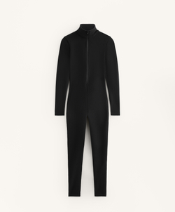 Oysho Теплый длинный комбинезон, черный