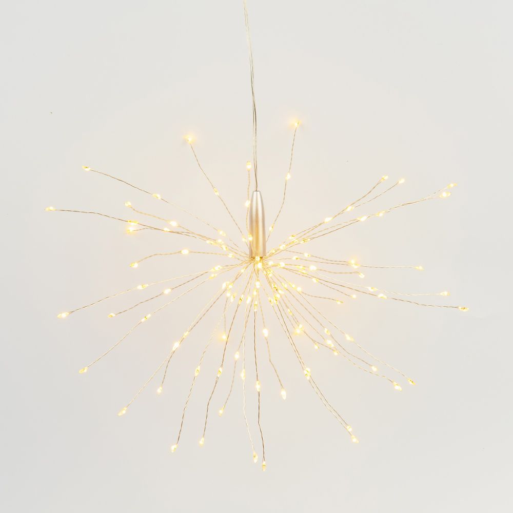 ULD-H3030-150-DTA-3AA-RC WARM WHITE IP20 FIREWORKS Фигура светодиодная Фейерверк на батарейках 3AA не в-к. 30х30см. Подвесная. 120 светодиодов. Теплый белый свет. Пульт ДУ в-к. Провод прозрачный. TM Uniel