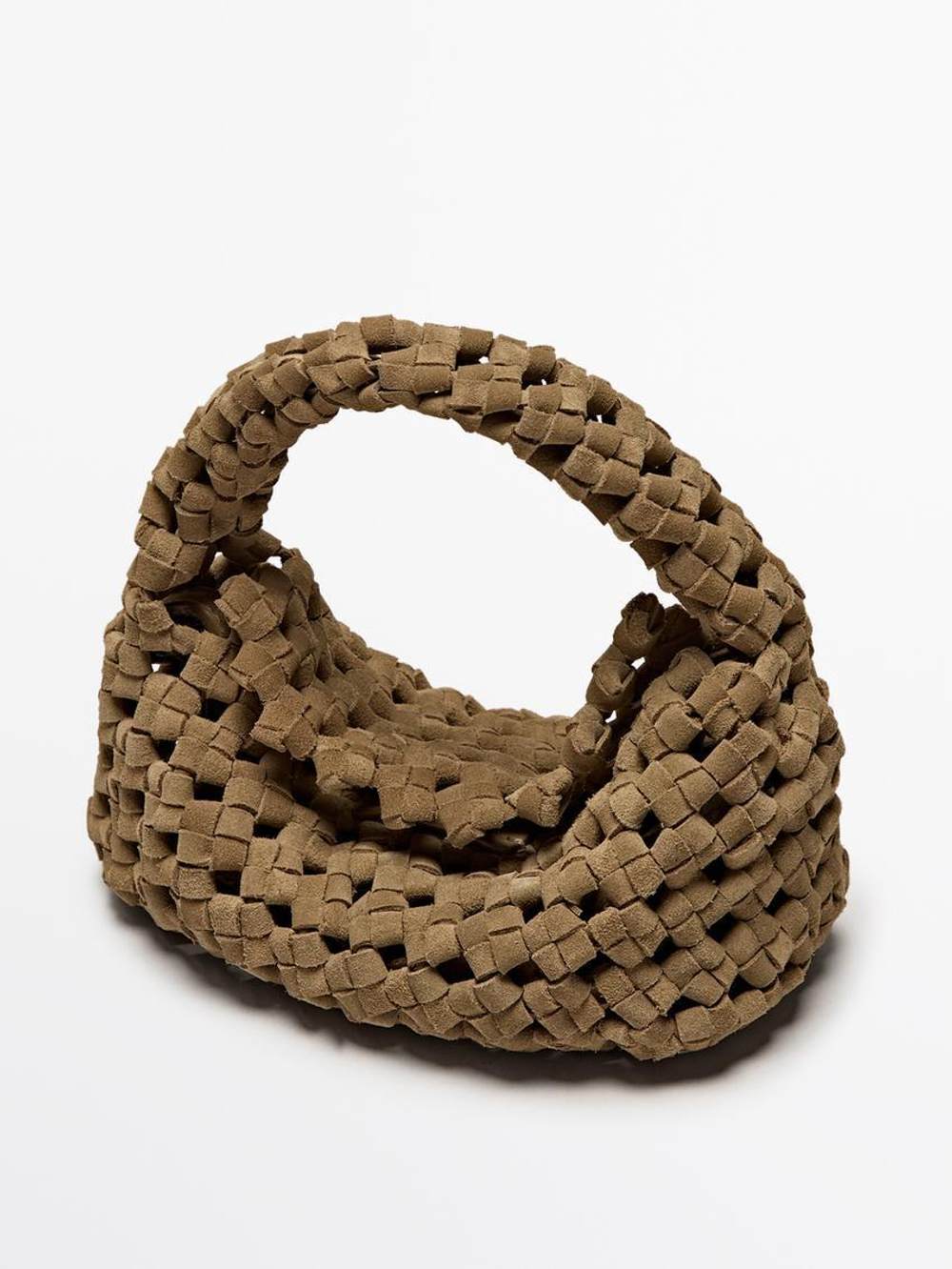 Massimo Dutti Маленькая кожаная сумка, песочный