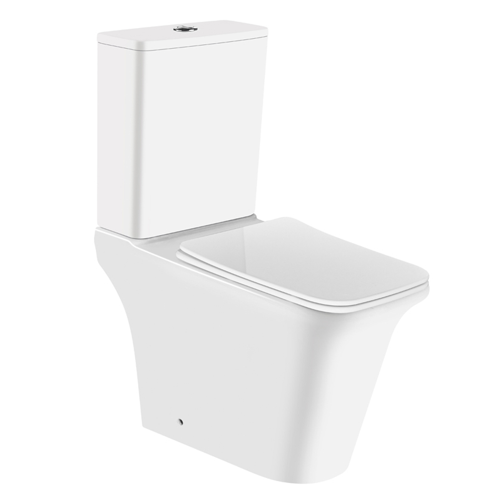 Унитаз-компакт Azario AVERO 660x360х820 напольный, безободковый со смывным механизмом Geberit, бачком и сиденьем микролифт (AZ-1213A-G)