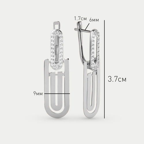 Серьги золотые с фианитами