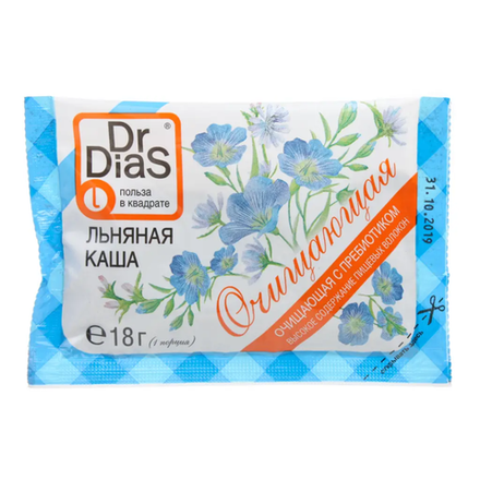 Каша льняная Dr Dias Очищающая с пребиотиком 18 гр