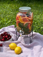 Диспенсер для напитков,стеклянный с краном на металлической подставке, 4 л, P.L. - Proff Cuisine