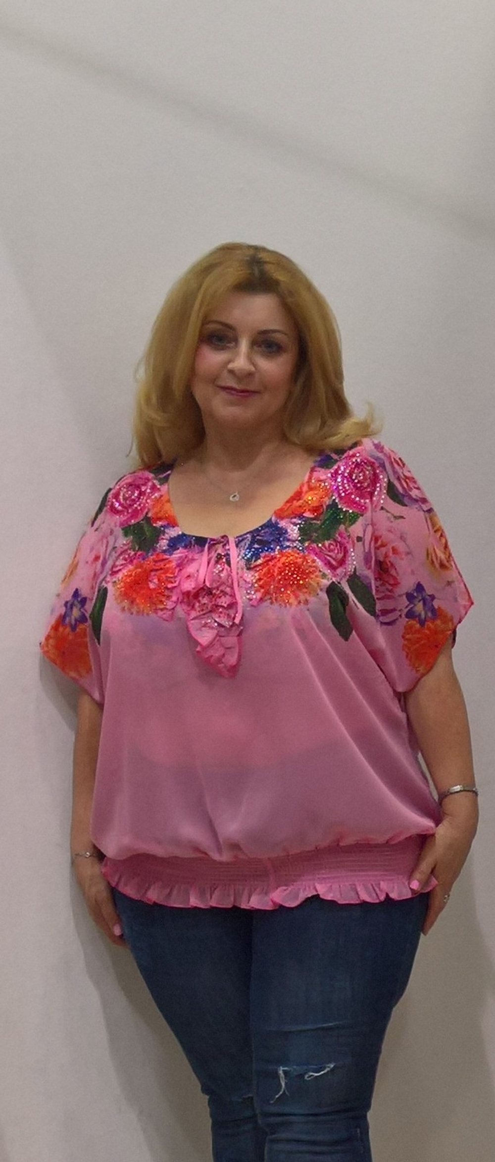 Оригинальный летний блузон на резинке